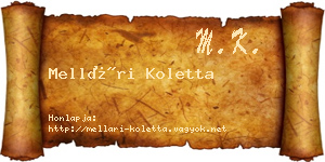 Mellári Koletta névjegykártya